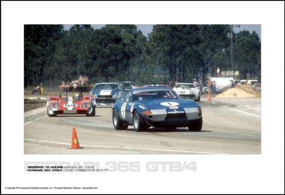 FERRARI 365 GTB/4 DAVID HOBBS/SKIP SCOTT – SEBRING 12 HOURS MARCH 25, 1972