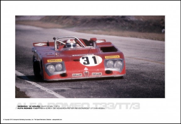 ALFA ROMEO T33/TT/3 ANDREA DE ADAMICH/PETER REVSON/ROLF STOMMELEN – SEBRING 12 HOURS MARCH 25, 1972