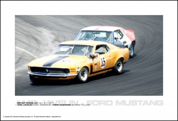 AMC JAVELIN MARK DONOHUE – FORD MUSTANG GEORGE FOLLMER – BRYAR TRANS-AM MAY 31, 1971