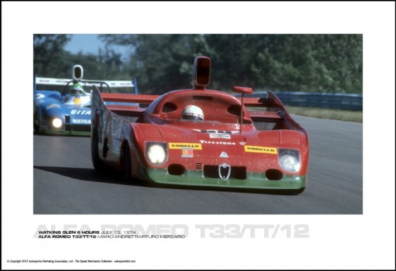 ALFA ROMEO T33/TT/12 MARIO ANDRETTI/ARTURO MERZARIO – WATKINS GLEN 6 HOURS JULY 13, 1974