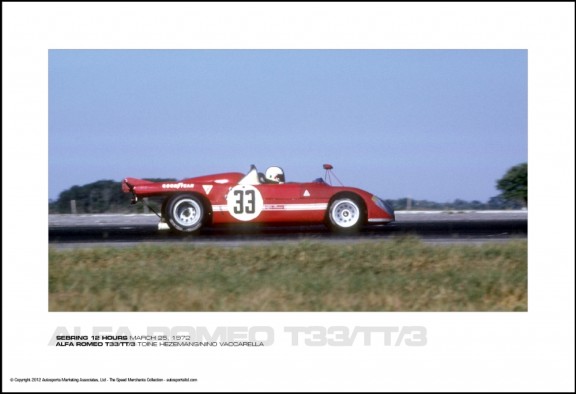 ALFA ROMEO T33/TT/3 TOINE HEZEMANS/NINO VACCARELLA – SEBRING 12 HOURS MARCH 25, 1972