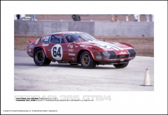 FERRARI 365 GTB/4 ELLIOTT FORBES-ROBINSON/MILT MINTER/PAUL NEWMAN – DAYTONA 24 HOURS FEBRUARY 6, 1977