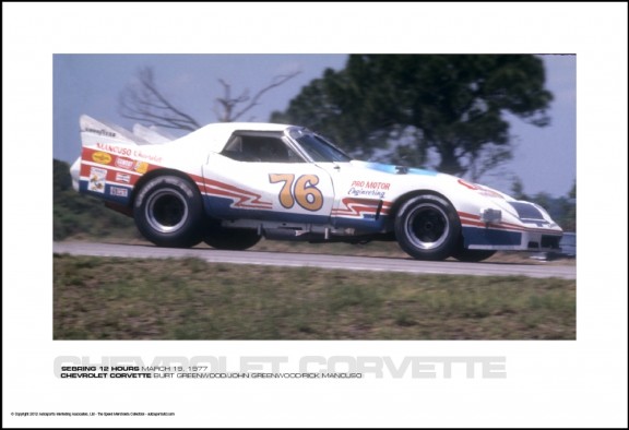 CHEVROLET CORVETTE BURT GREENWOOD/JOHN GREENWOOD/RICK MANCUSO – SEBRING 12 HOURS MARCH 19, 1977