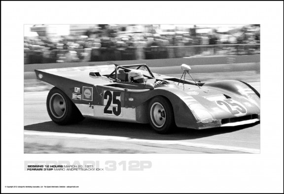 FERRARI 312P MARIO ANDRETTI/JACKY ICKX – SEBRING 12 HOURS MARCH 20, 1971