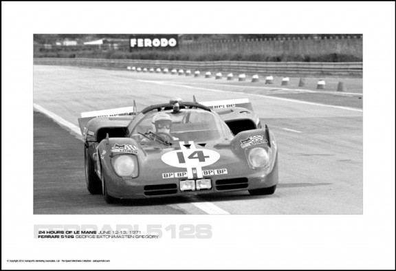 FERRARI 512S GEORGE EATON/MASTEN GREGORY – 24 HOURS OF LE MANS JUNE 12-13, 1971