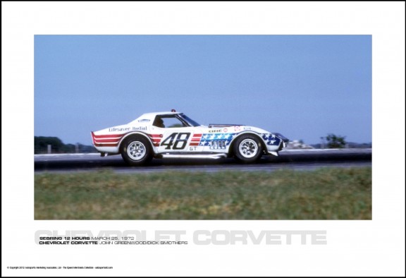 CHEVROLET CORVETTE JOHN GREENWOOD/DICK SMOTHERS – SEBRING 12 HOURS MARCH 25, 1972