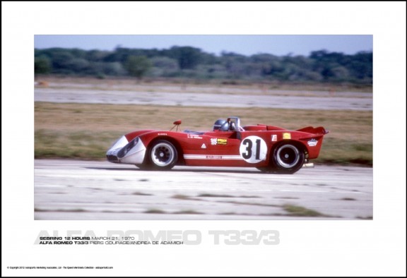 ALFA ROMEO T33/3 PIERS COURAGE/ANDREA DE ADAMICH – SEBRING 12 HOURS MARCH 21, 1970