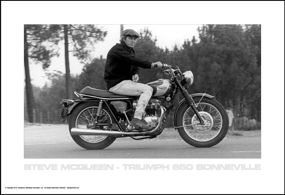 Steve McQueen~Triumph~Motorcycle~Photo~#3~Poster~16" x  20" 